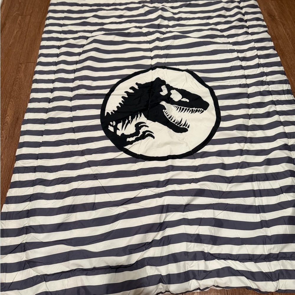 Sham and comforter set

Striped Jurassic Park Dinosaur Comforter - Black & White